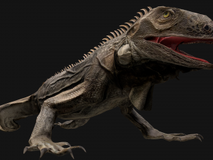 Reptile Pack Crocodile Iguana Turtle Varanus 3D Model