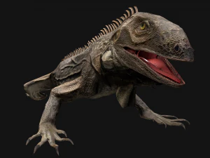 Reptile Pack Crocodile Iguana Turtle Varanus 3D Model