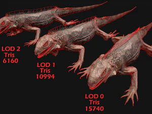 Iguana Reptile Animated 3D Model