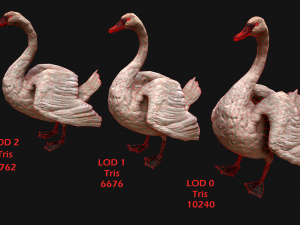 Bird Set Swan Heron Ducks Pheasant Modelo 3D