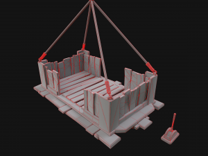 Medieval Lift Elevator 3D Model