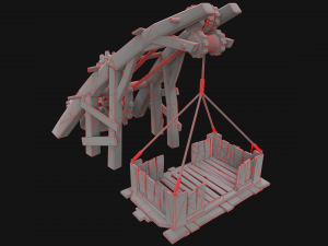 Steampunk Crane Lift 3D 模型