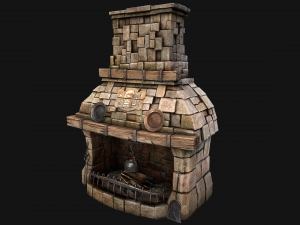 Medieval Fireplace 3D-Modell
