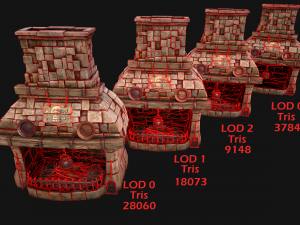 Medieval Fireplace Model 3D