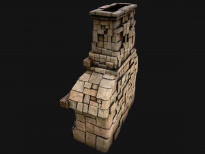 Medieval Fireplace Model 3D