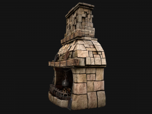 Medieval Fireplace Model 3D