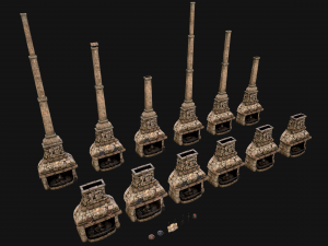 Medieval Fireplace Chimney 3Dモデル