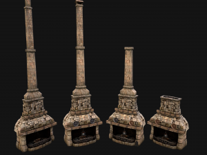 Medieval Fireplace Chimney 3Dモデル