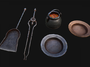 Medieval Fireplace Chimney 3Dモデル