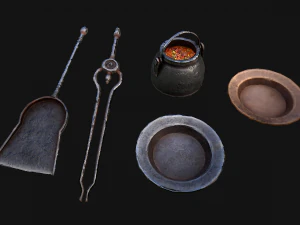 Medieval Fireplace Chimney 3D Model