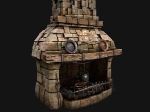 Medieval Fireplace Chimney 3Dモデル