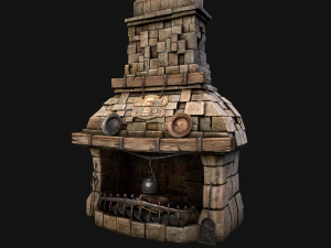 Medieval Fireplace Chimney 3Dモデル