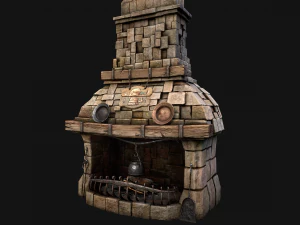 Medieval Fireplace Chimney 3D Model