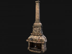 Medieval Fireplace Chimney 3Dモデル