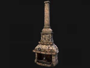 Medieval Fireplace Chimney 3D Model