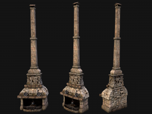 Medieval Fireplace Chimney 3Dモデル