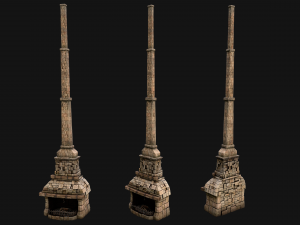 Medieval Fireplace Chimney 3Dモデル