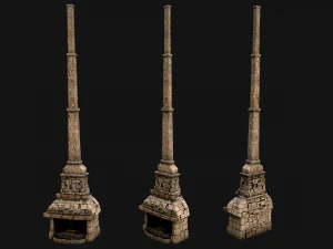 Medieval Fireplace Chimney 3D Model