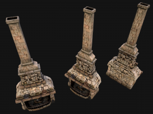 Medieval Fireplace Chimney 3Dモデル