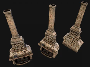 Medieval Fireplace Chimney 3D Model