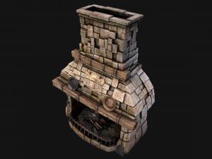 Medieval Fireplace Chimney 3Dモデル