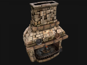 Medieval Fireplace Chimney 3Dモデル