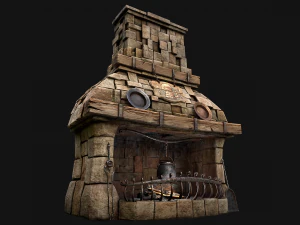 Medieval Fireplace Chimney 3D Model