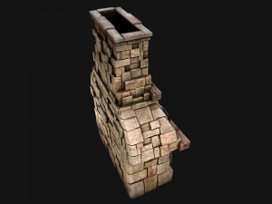 Medieval Fireplace Chimney 3D Model