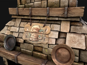 Medieval Fireplace Chimney 3Dモデル