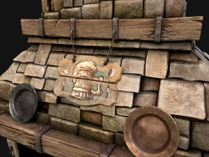 Medieval Fireplace Chimney 3D Model
