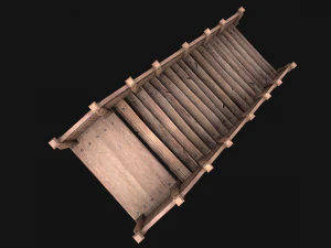 Wooden Staircase Medieval 3D Model