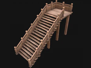 Escaleras De Madera Medievales Modelo 3D