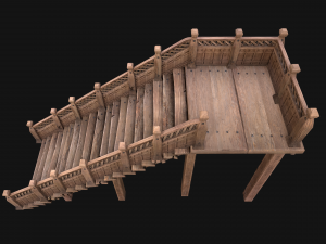 Wooden Stairs Medieval 3D 모델