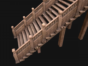 Wooden Stairs Medieval 3D 모델