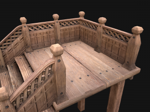 Wooden Stairs Medieval 3D 모델