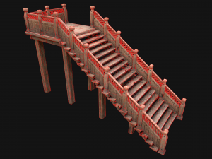 Wooden Stairs Medieval 3D 모델
