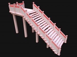 Wooden Stairs Medieval 3D 모델