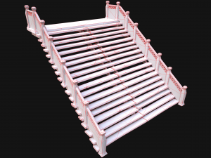 Large Medieval Wooden Staircase Modello 3D