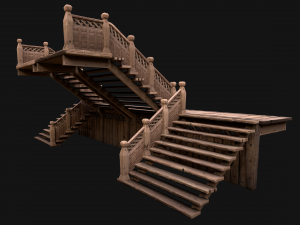 Medieval Staircase Stairwell 3D Model
