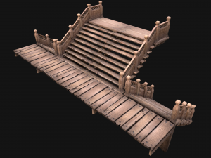 Medieval Staircase Stairwell 3D Model
