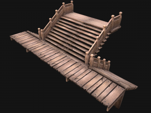 Medieval Staircase Stairwell 3D Model