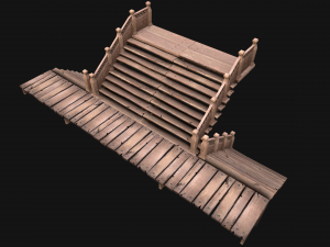 Medieval Staircase Stairwell 3D Model