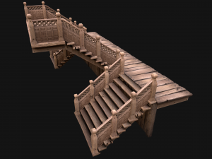 Medieval Staircase Stairwell 3D Model