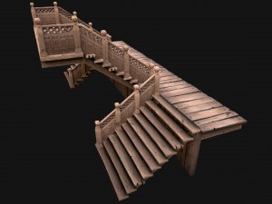 Medieval Staircase Stairwell 3D Model