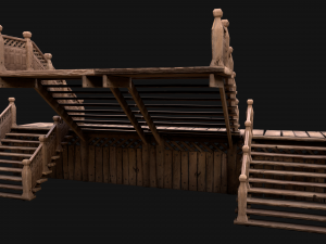 Medieval Staircase Stairwell 3D Model
