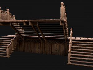 Medieval Staircase Stairwell 3D Model