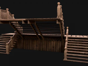 Medieval Staircase Stairwell 3D Model