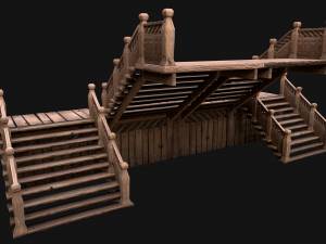 Medieval Staircase Stairwell 3D Model