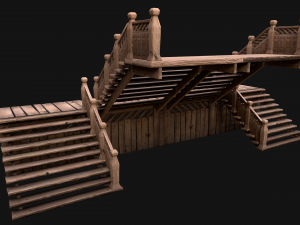 Medieval Staircase Stairwell 3D Model