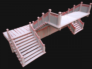 Medieval Staircase Stairwell 3D Model
